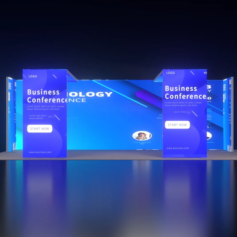 Backlit SEG Booth Kit with Twin L-Arches & 2 Sidewalls
