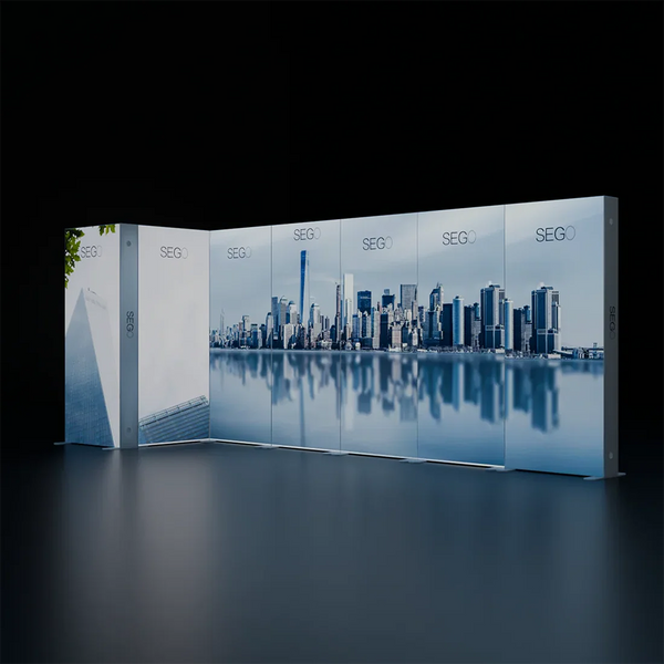 6x3m Backlit SEGO Lightbox Wall with 9 Panels