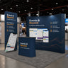 3x3m Curved Wall Booth Kit with Banner Stand & Counter