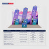 6x3m Booth Kit with 6m Backwall, Slanted Towers & Counter