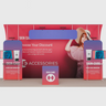 6x3m Booth Kit with Curved Towers, Shelving & Hanging Sign