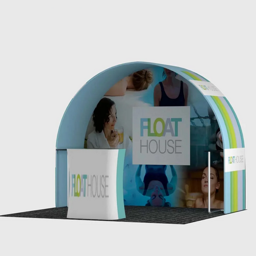 3x3m Round Arch Booth Kit with Shelving & Counter