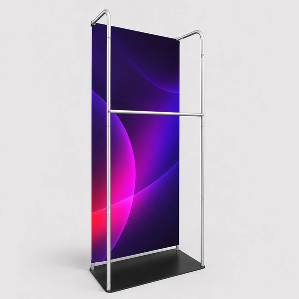 Tension Fabric Stand With Hanging Rail