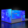 6m Backlit SEG U-Shape Booth Kit with Lightbox Counter
