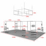 9x6m Island Booth Kit with Hexagon Lounge Shelving & 4 Counters