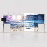 3x6m Backlit SEG Booth Kit with TV Mount, Tables & LED Counters