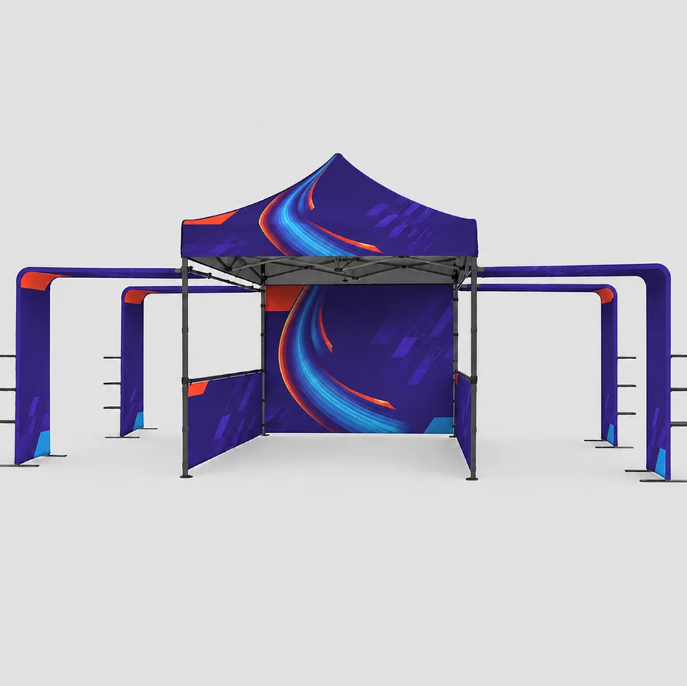 3m x 3m Fabric Canopy Kit with L-Shaped Wings & 4 TV Displays