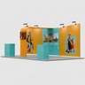 6x3m Booth Kit with Inclined Walls, L-Arch TV Mount & 2 Counters
