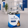 Rectangular Fabric Display Counter with Acrylic Triple Shelves