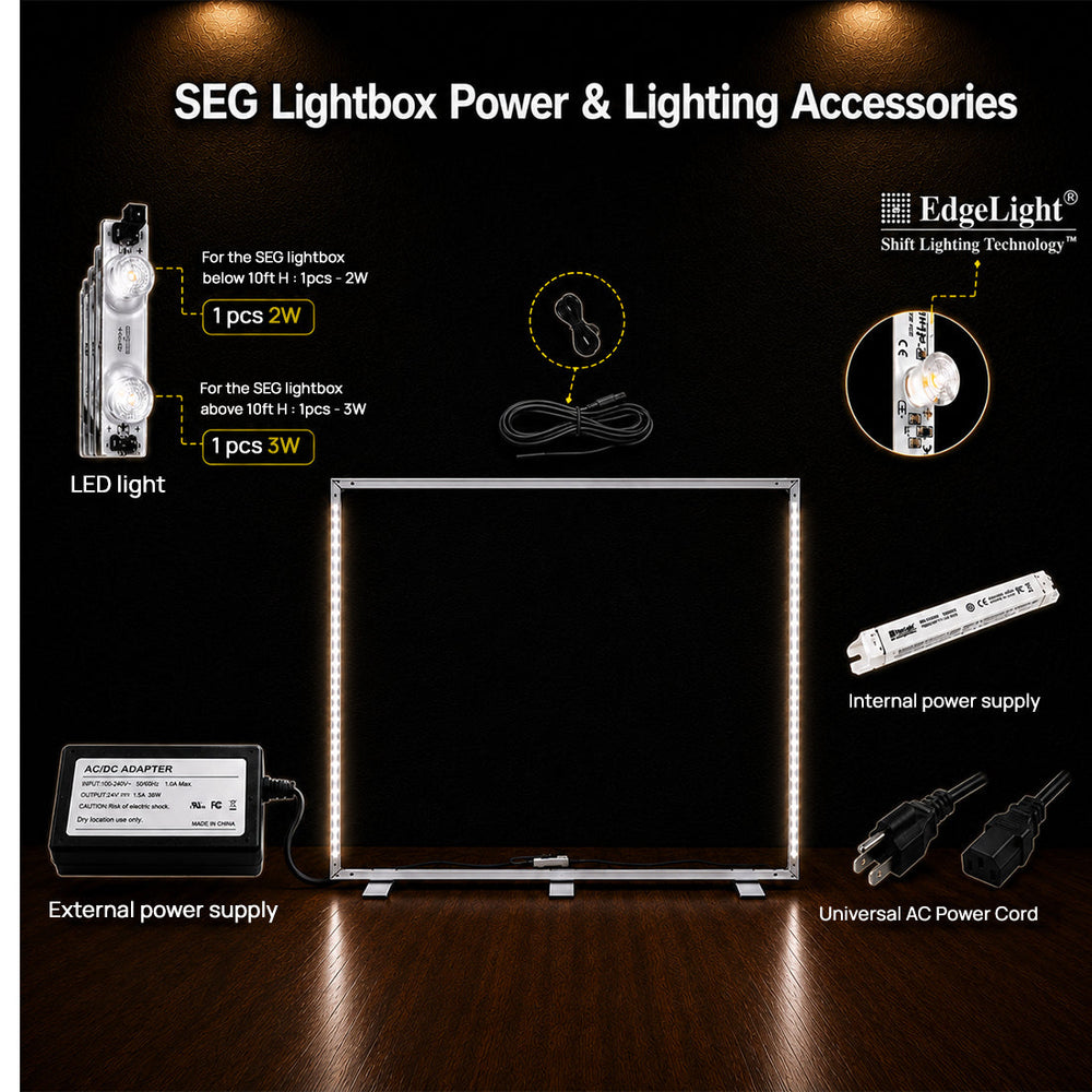 SEG Frameless Fabric Led Light Box Display - 80mm Depth Aluminum Profile