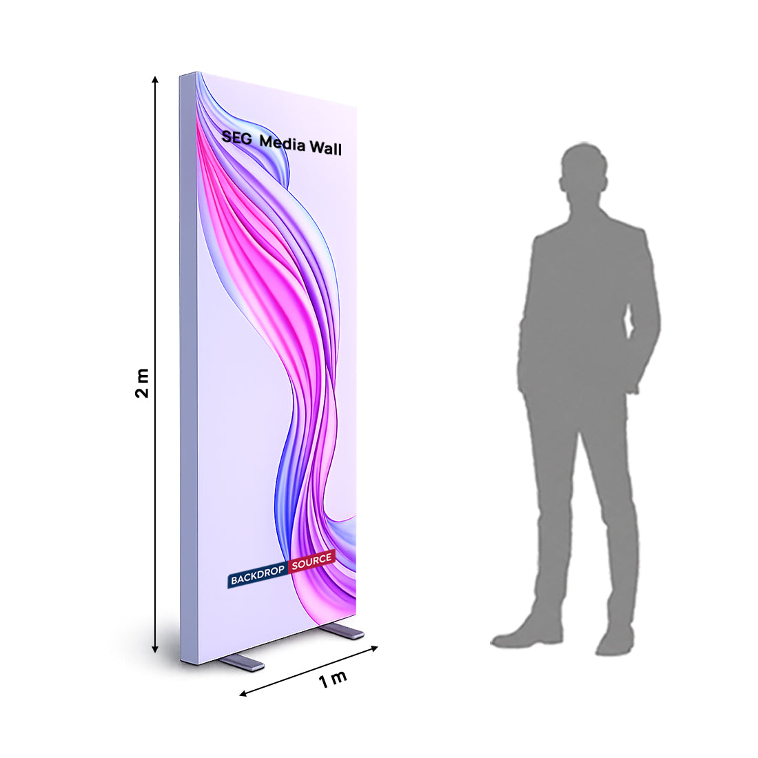 Non-Backlit SEG Fabric Media Wall - 1m W x 2m H