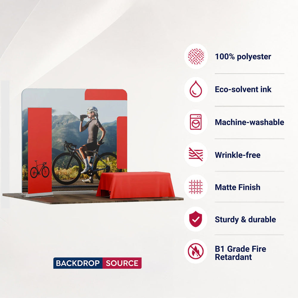 3x3m Starter Booth Kit with Backwall, Banner Stand & Table Cover