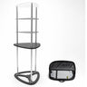 Triangular Fabric Display Counter with Acrylic Triple Shelves