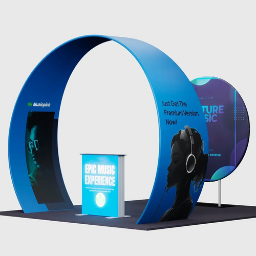 3x3m Tapered Arch Booth Kit with Circle Backdrop & Lightbox