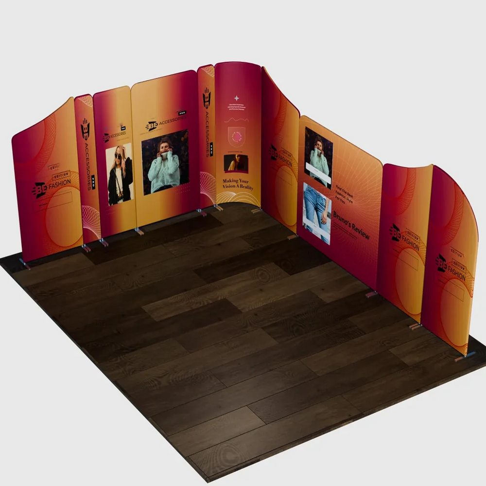 5x5m Magnetic Fabric Booth Wall with 10 Panels