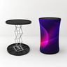 Backlit Fabric Round Pop Up Counter