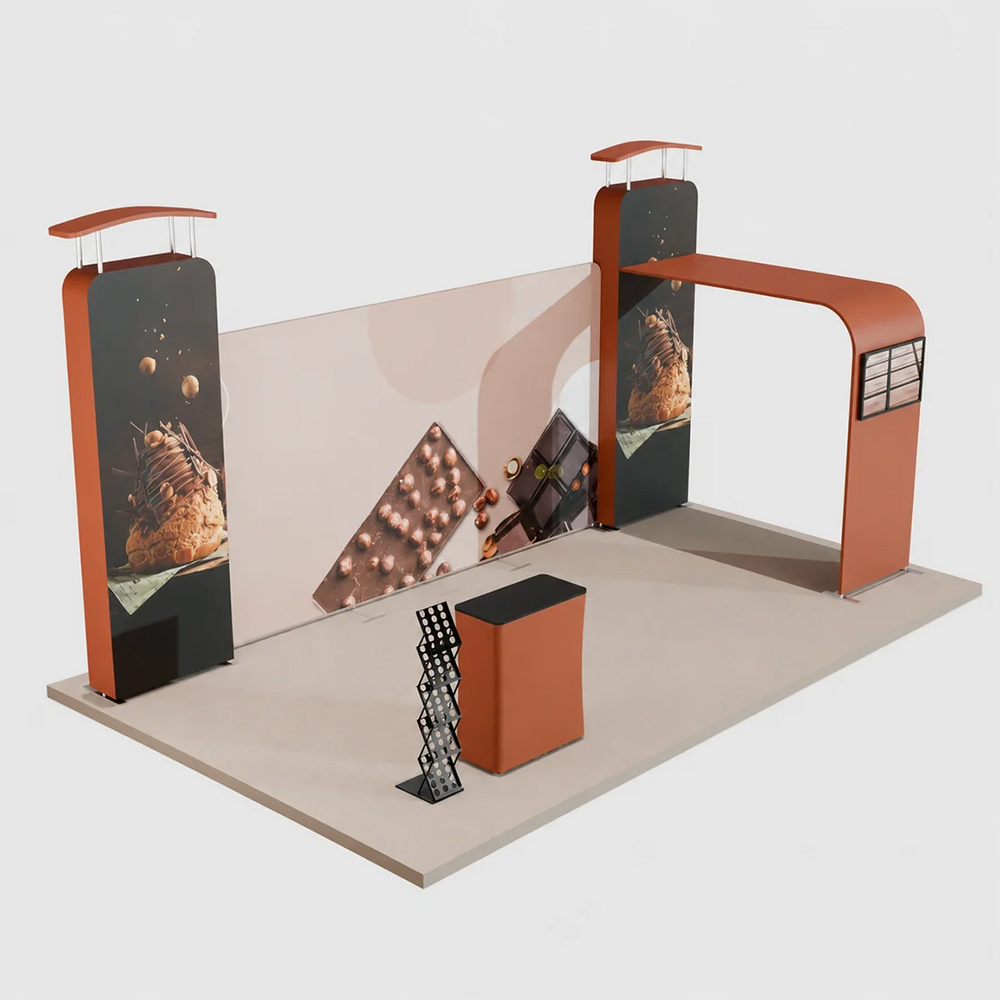 6x3m Straight Backdrop with 3D Wall & Arch Exhibition Kit