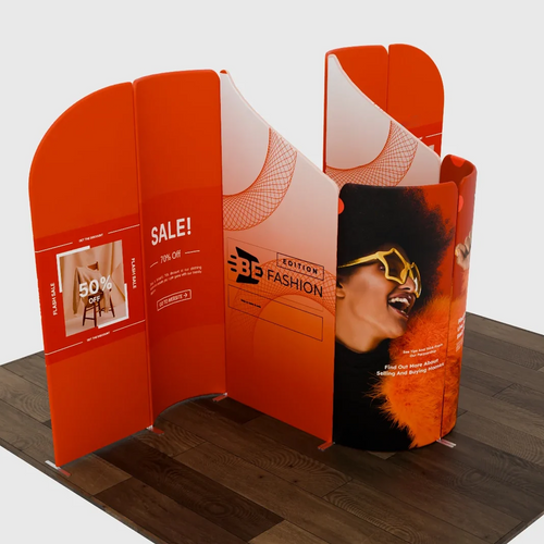 3x3m Magnetic Fabric Booth Wall with 8 Panels