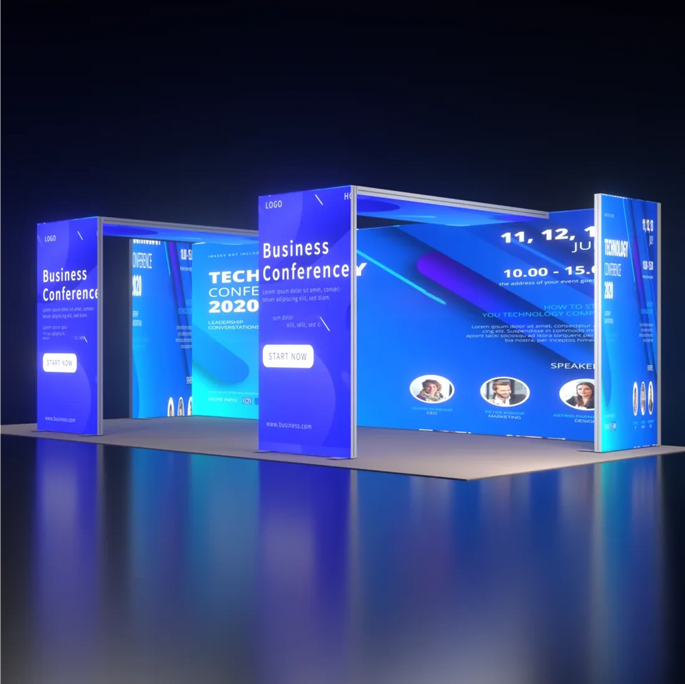 Backlit SEG Booth Kit with Twin L-Arches & 2 Sidewalls