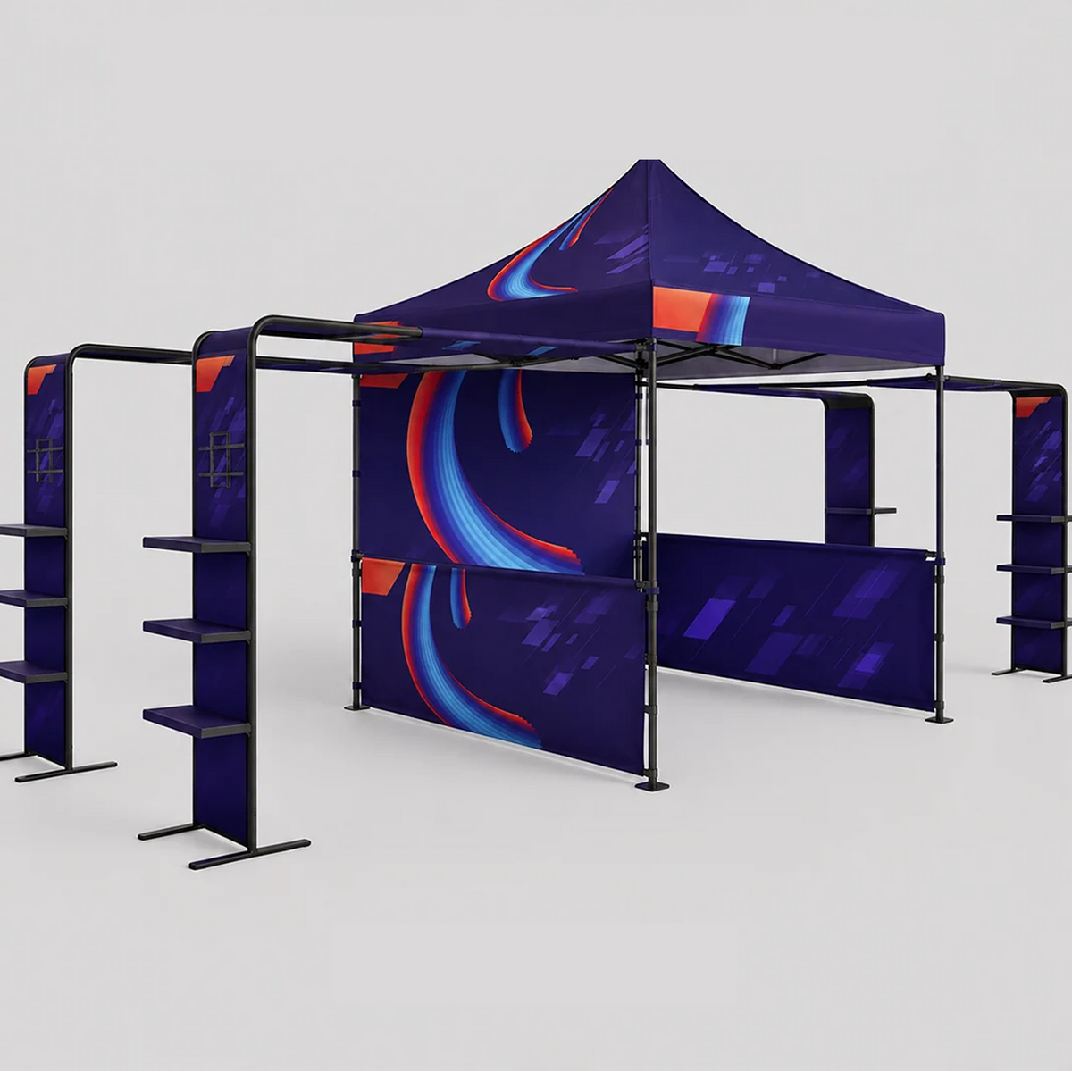 3m x 3m Fabric Canopy Kit with L-Shaped Wings & 4 TV Displays