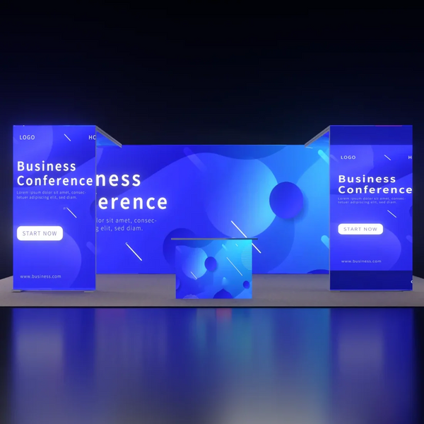 Backlit SEG Booth Kit with Twin L-Arches & Lightbox Counter