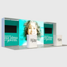 3x6m Backlit SEG Booth Kit with L-Arch Stands & 2 TV Walls