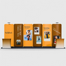 3x6m Magnetic Curved Wall Booth Kit with 2 Counters