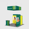 3x3m Booth Kit with Modular Walls, Hanging Banner & Counter