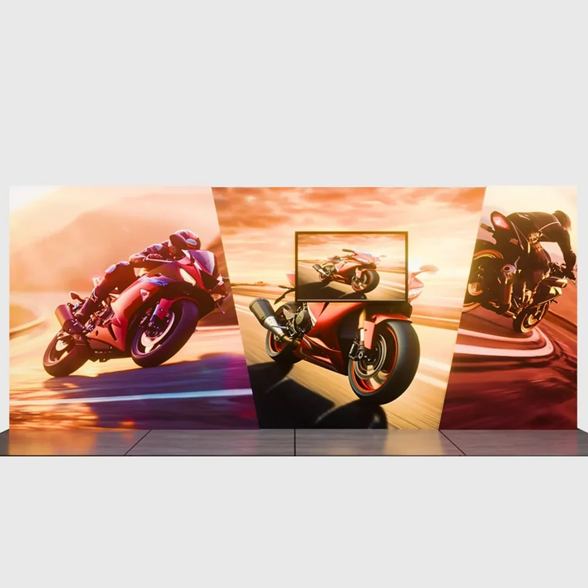 6x3m Backlit SEG Lightbox Booth Kit with 6m Wall & TV Mount
