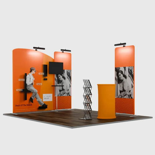 3m Wide Premium Modular Exhibition Booth Kit with TV Display