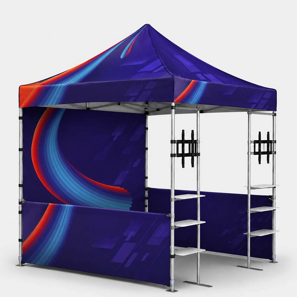 3m x 3m Fabric Canopy Kit with Shelving & TV Mounts