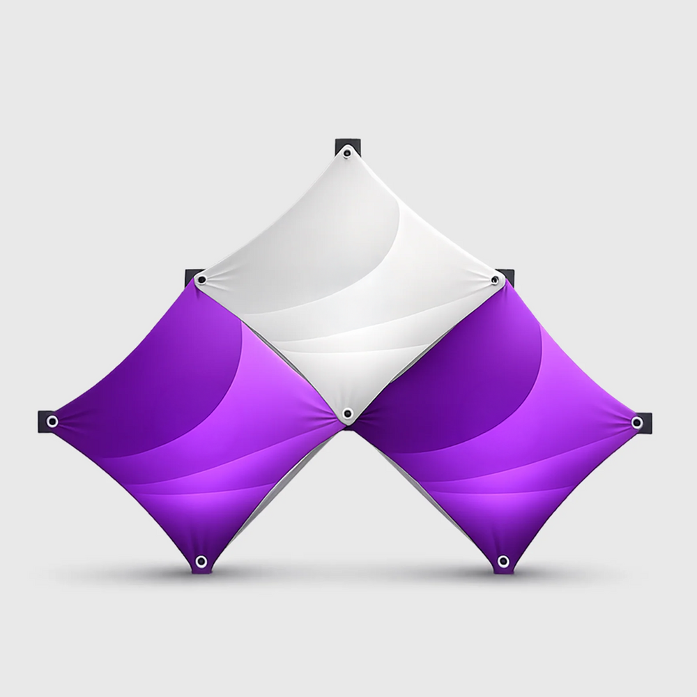 Large Triangular Fabric GeoMetrix Pop Up Grid Display