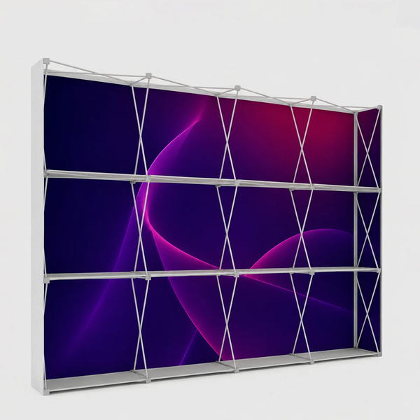 Portable Straight Pop-Up Wall with Shelves