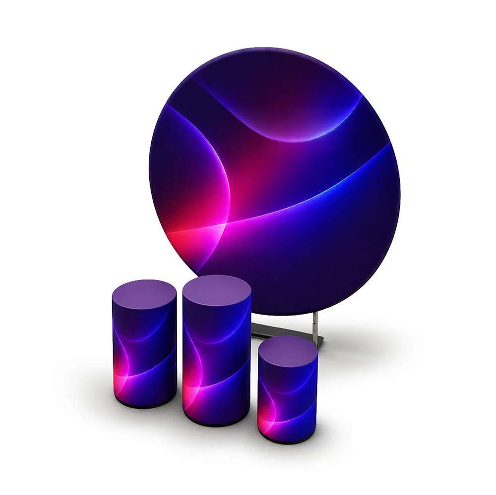 Customized Round Backdrop Kits with Counter for Birthday Parties & Events