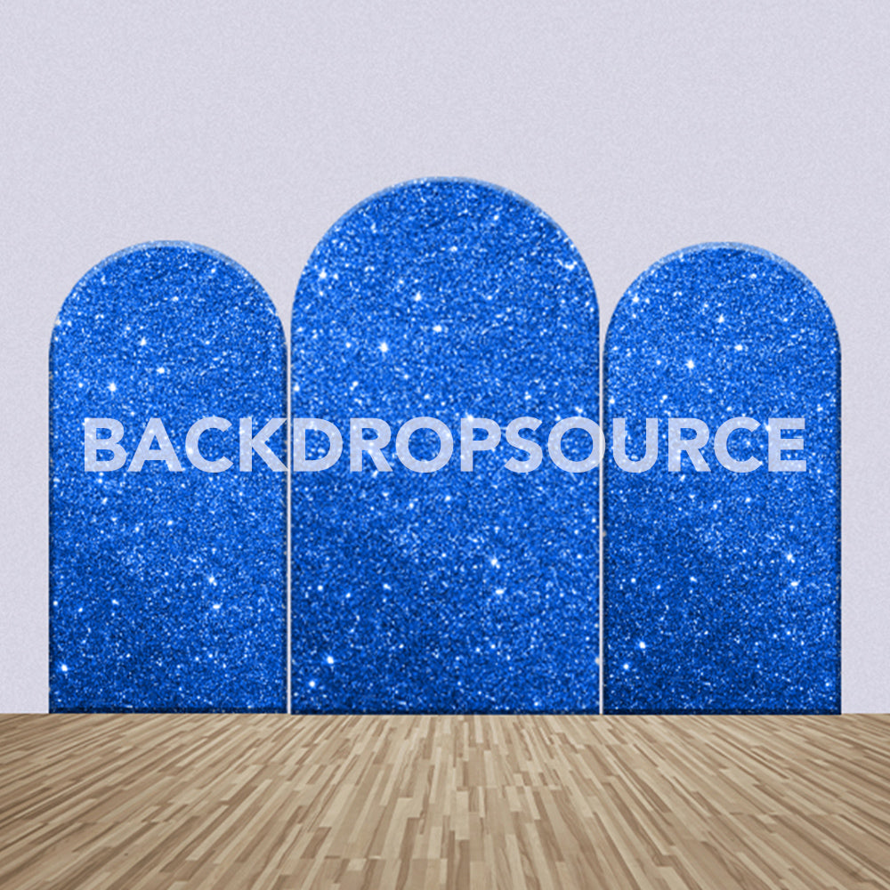 Glittery Blue Themed Party Backdrop Media Sets for Birthday / Events/ Weddings