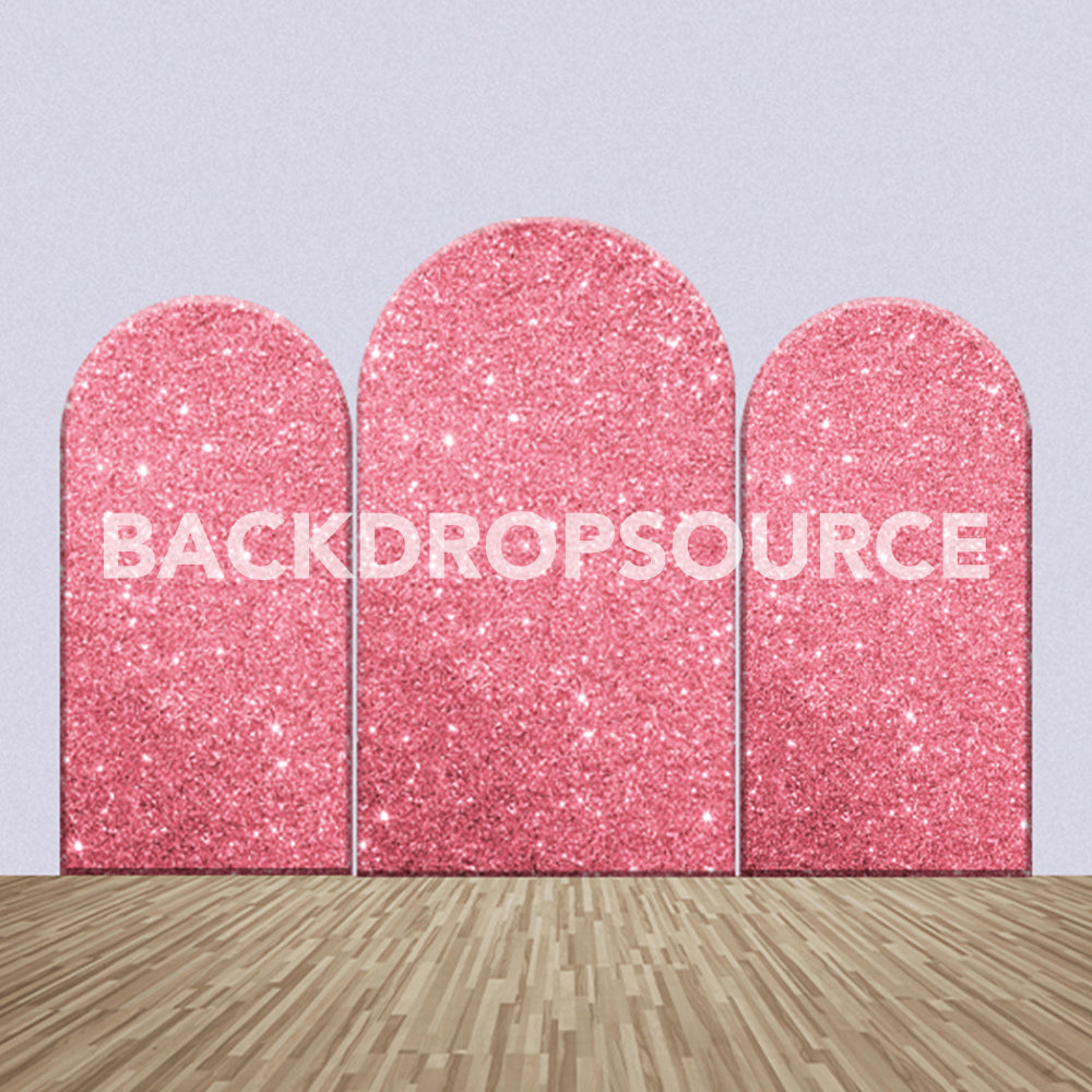 Glittery Pink Themed Party Backdrop Media Sets for Birthday / Events/ Weddings