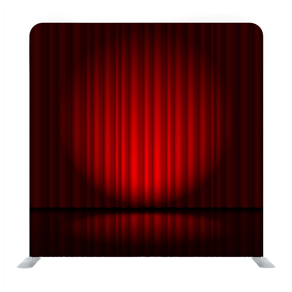 Background With Red Velvet Curtain And Spotlight Media Wall