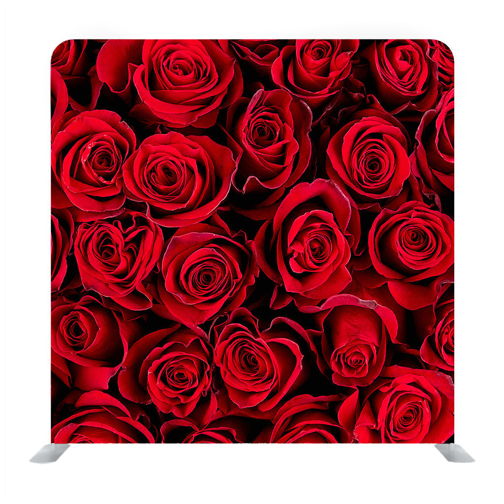 Big Bunch of Fresh Dark Red Roses In Bouquete Close Up Texture Background Media Wall