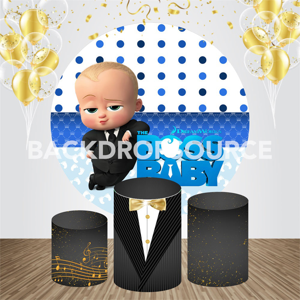 Boss Baby Boy  Event Party Round Backdrop Kit