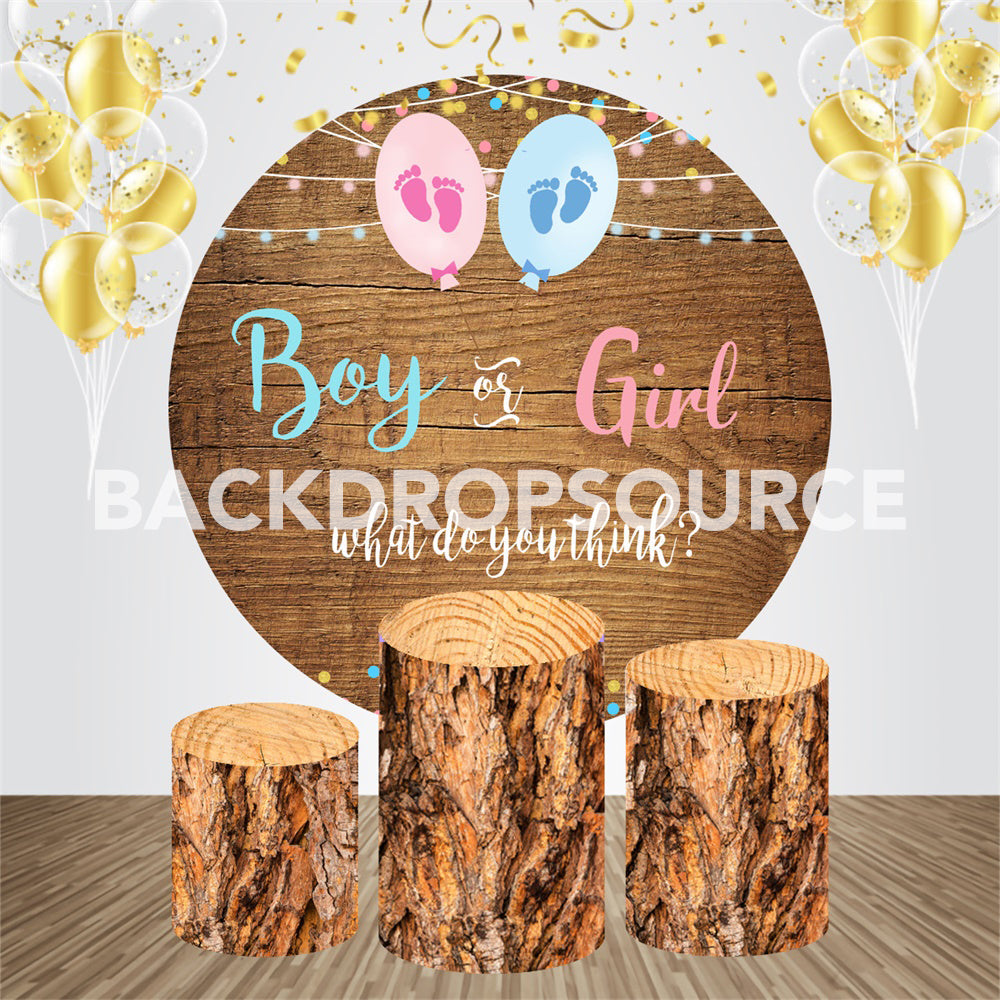 Gender Reveal  Event Party Round Backdrop Kit