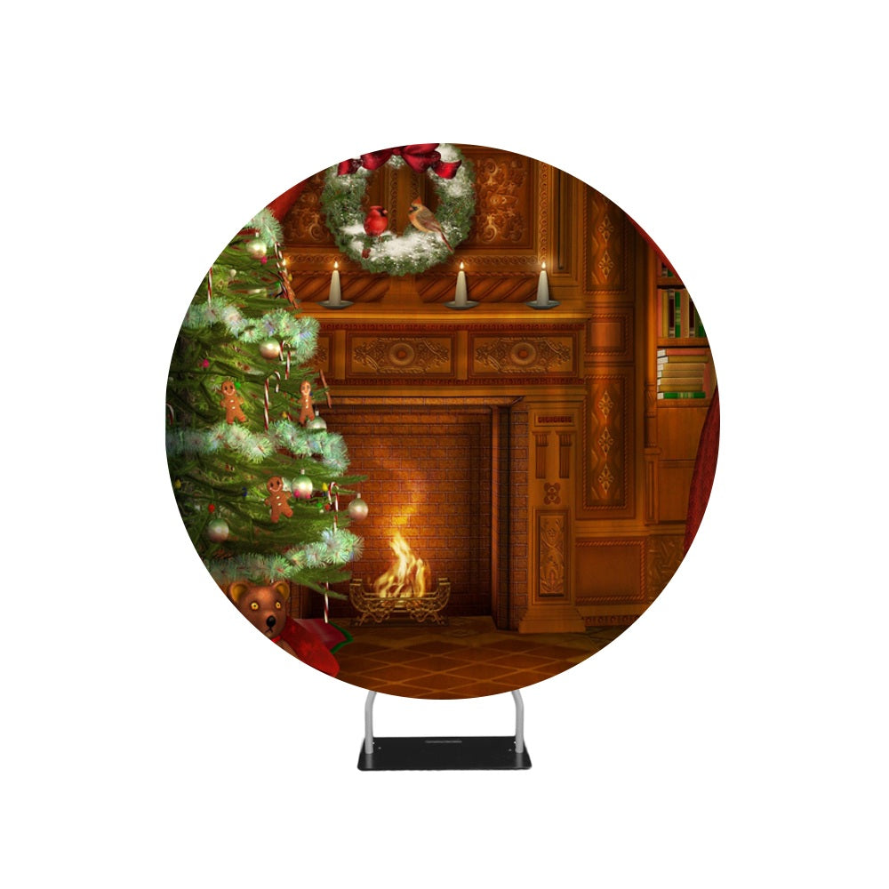 Schornstein-Weihnachtsfoto-Hintergrund Kreis-Hintergrundständer