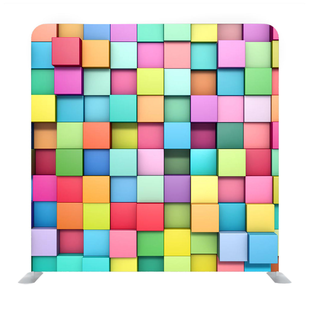 Colorful 3D Cubes Media Wall