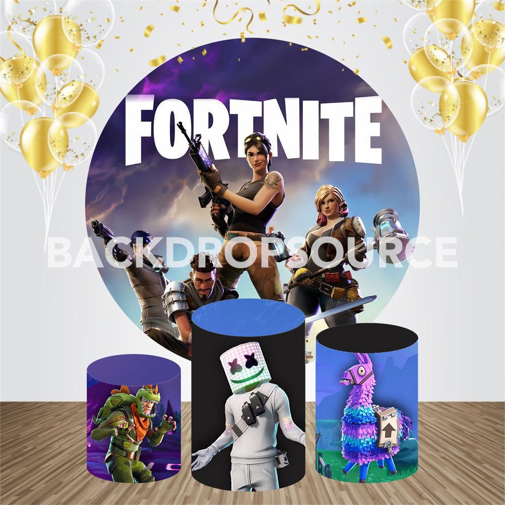 Fortnite Game Character Themed Event Party Round Backdrop Kit