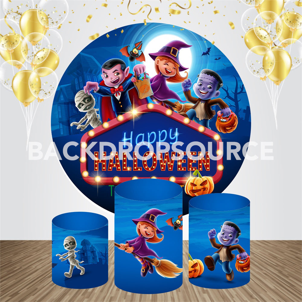 Happy Halloween Event Party Round Backdrop Kit