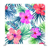 Hibiscus And Palm Leaves On White Background