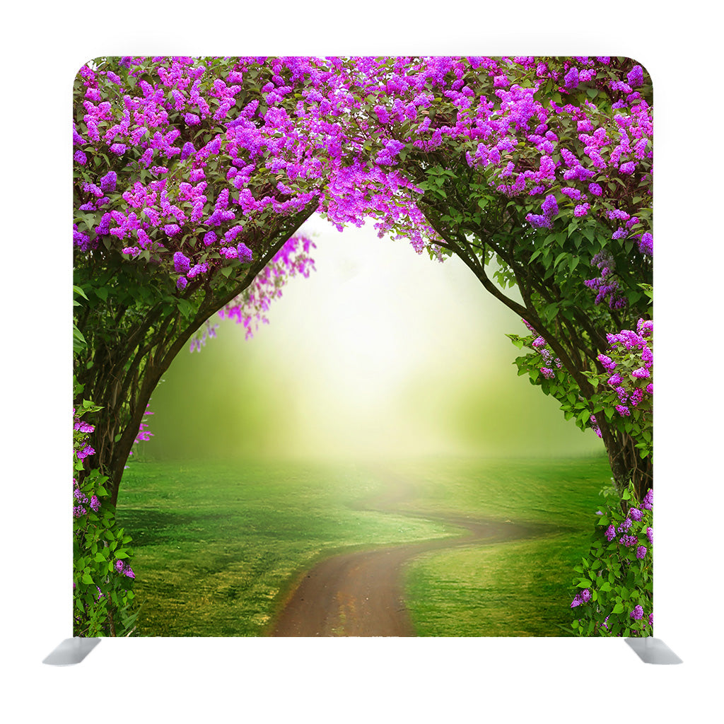 Lilac Trees In Blossom Beautiful Spring Landscape Background Media Wall