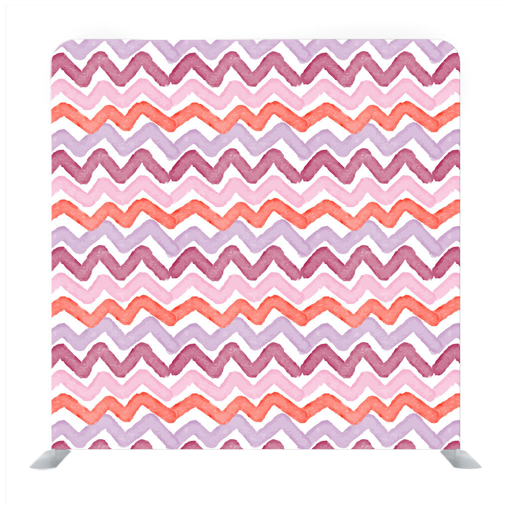 Pink and white watercolor background in chevron pattern Media wall