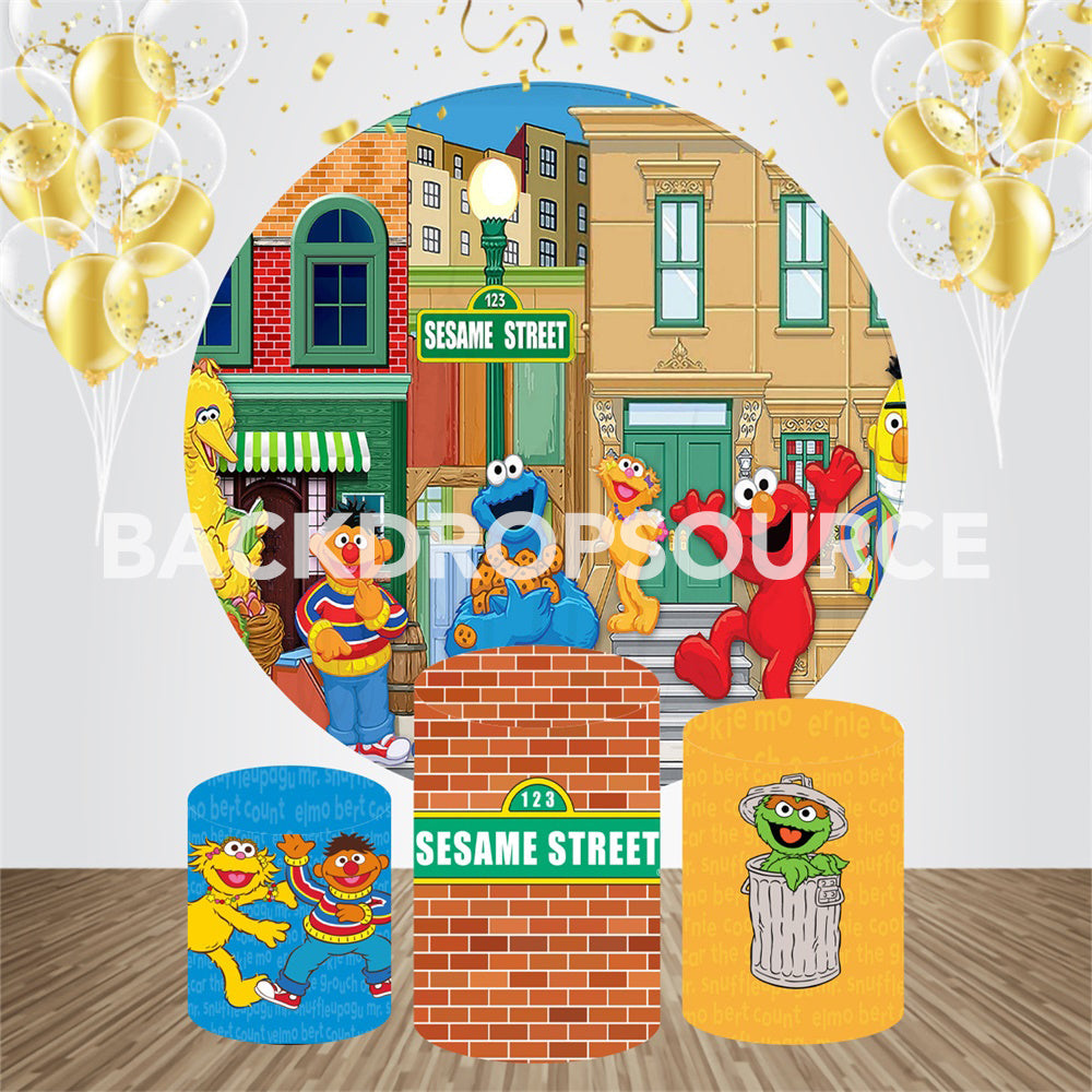 Sesame Street Event Party Round Backdrop Kit
