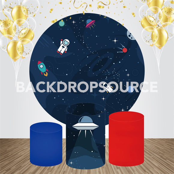 Space Themed Event Party Round Backdrop Kit