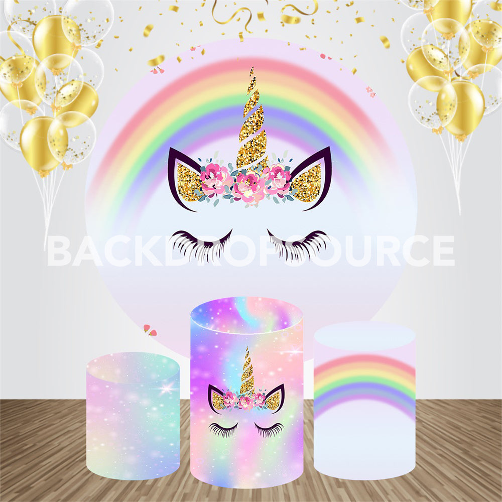 Unicorn Event Party Round Backdrop Kit